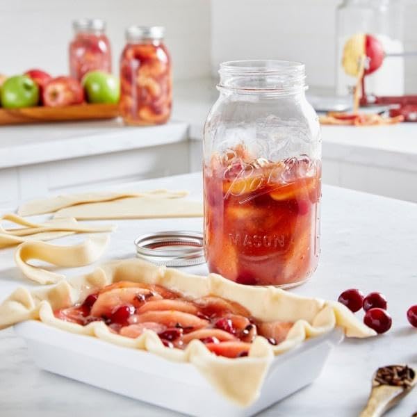 Ball Regular Mouth Glass Mason Jars with Lids and Bands, Used for Canning, Pickling, Juice, Jam, Jelly, Quart Size 32 Ounce (Pack of 3)