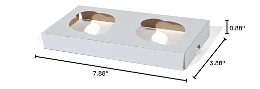 Southern Champion Tray 10004 Clay Coated Kraft Paperboard 2-ct Cupcake Insert, 7-7/8" Length x 3-7/8" Width x 7/8" Height (Case of 200)
