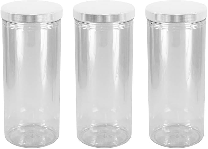 Pinnacle Mercantile (3-Pack) Clear Plastic Storage Containers with Lids 80 ounce Food-Grade Safe, Reusable | Store Herbs, Spices, Pasta, Cereal, Arts & Crafts