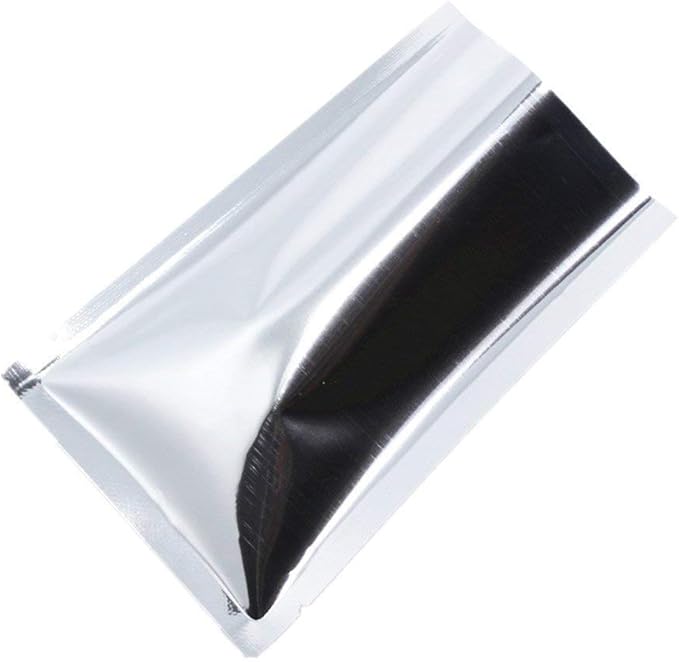 PABCK 100 Pack 6.3x9.4 inch (Inside Size 5.9x9.05 inch) Silver Foil Pouch Heat Seal Bulk Food Storage Bags Vacuum Sealer Wrapping