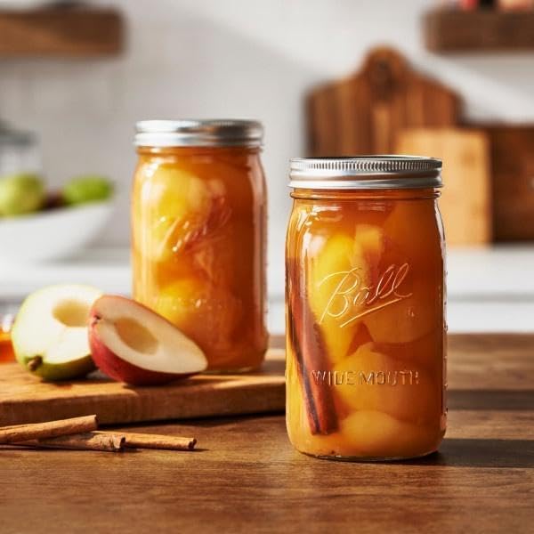 Ball Wide Mouth Glass Mason Jars with Lids and Bands, Used for Canning, Pickling, Juice, Jam, Jelly, Quart Size 32 Ounce (Pack of 8)