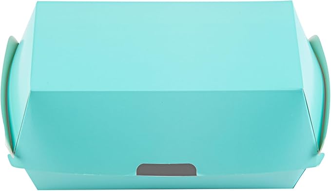 Restaurantware Bio Tek 6.7 x 3.5 x 3.5 Inch Clamshell Food Containers 100 Disposable Sandwich Containers - Hinged Lid Tab-Lock Closure Turquoise Paper Hot Dog Containers Durable Greaseproof