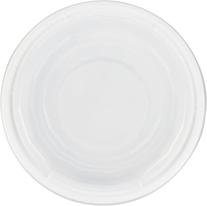 Restaurantware Asporto 24 Ounce To Go Boxes 100 Microwavable Take Out Food Containers - Clear Plastic Lids Included Do Not Contain BPA White Plastic Catering Food Containers Disposable Round