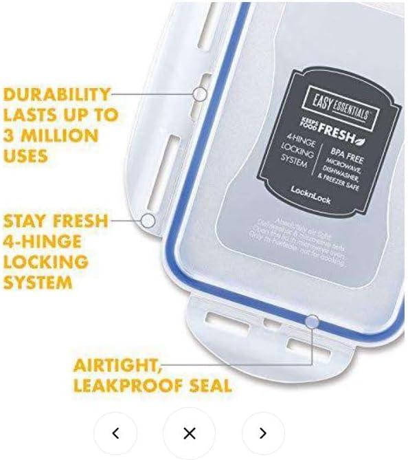 LOCK & LOCK Easy Essentials Food Lids (Flip-top) / Pantry Storage Containers, BPA Free, Top-10 Cup-for Snacks, Clear