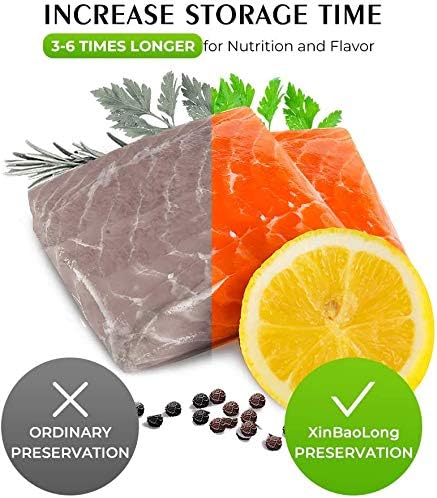 Vacuum Sealer Bags for Food 6 Pack,Vacuum Seal Bags,XinBaoLong,Commercial Grade, Heavy Duty, BPA Free,Great for Vac Storage.6 Pack 8"x20'(3Rolls) and 11"x20' (3Rolls) Total 120 Fee