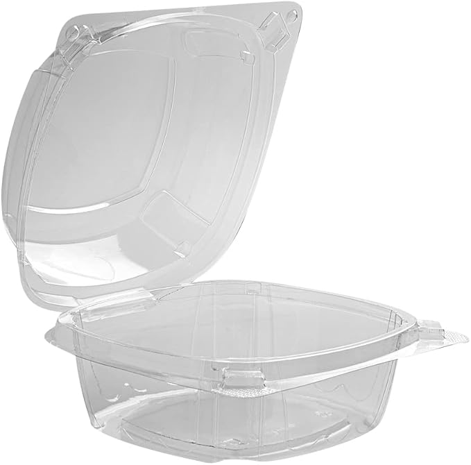 Restaurantware Thermo Tek 18.6 Ounce Clamshell Containers 100 Anti-Fog To Go Food Containers - Freezable Rectangle Clear Plastic Food Packaging Containers Disposable