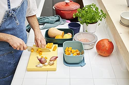 Mepal - Cirqula Rectangular Multi Bowl - Plastic Containers with Lid - Suitable as Airtight Container for Fridge, Microwave, Serving Freezer - Kitchen Bowls - 1500 ml - Vivid mauve