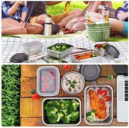 12PC 304 Stainless Steel Food Storage Containers with Lids Leakproof, Meal Prep Container Airtight, Lunch Boxes, Kimchi Containers for food storage Nestable | Oven/Dishwsher/Freezer Safe