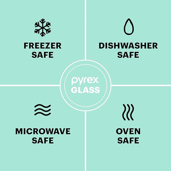 Pyrex Sculpted (3-Pack) Glass Mixing Bowls Set With Lids For Prepping, Baking and Cooking, Preheated Oven, Dishwasher, Freezer, and Microwave Safe
