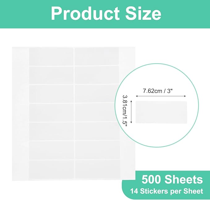 MECCANIXITY 500 Sheets Barcode Label 3 x 1.5 inch Printable Laser and Inkjet Labels Address Labels for Copier Mailing Shipping Labels File Folders Envelopes, 14 Per Page, 7000 Labels
