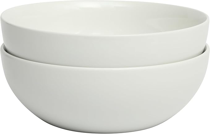 Gibson Home Great Essentials 2 Pack 100 OZ 10" Deep Salad Serving Bowl Set for Kitchen - Porcelain - Dishwasher and Microwave Safe