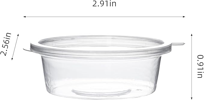 1000Pack Leak Proof Plastic Condiment Souffle Containers with Attached Lids, 2 Oz Portion Cup with Hinged Lid
