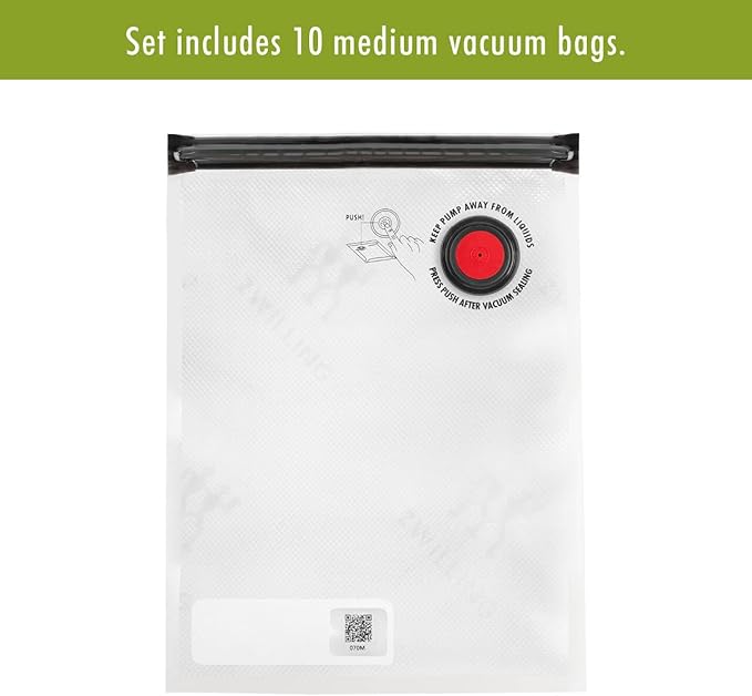 ZWILLING Fresh & Save 10-pc Vacuum Sealer Bags, Sous Vide Bags, Meal Prep - Medium