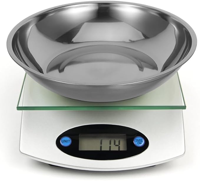 STOBAZA 2pcs Stainless Steel Food Scale Bowl Electronic Scale Tray Digital Scale Weighing Boat for Cooking Baking Kitchen Laboratory Supplies 25cm
