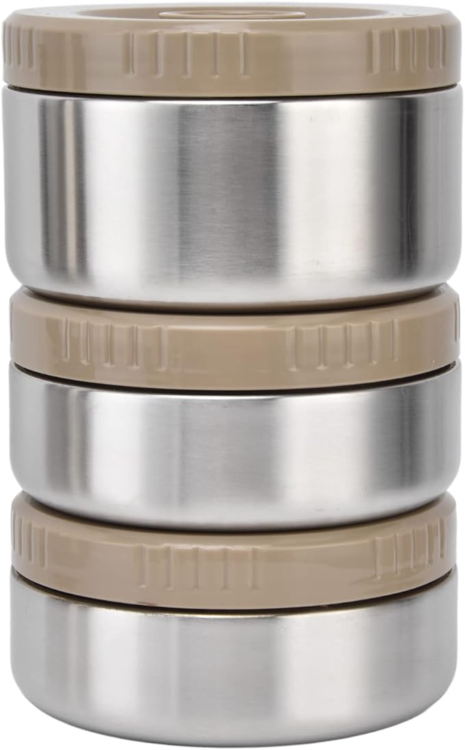 Thermos for Hot food Wide Mouth Lunch Box, 2000ml 3-Layer Stackable Insulated Food Container Reusable Leak Proof Soup Food Jar for Warm/Cool Food Daily Office Travel Picnic Outdoor Meals(Silver)