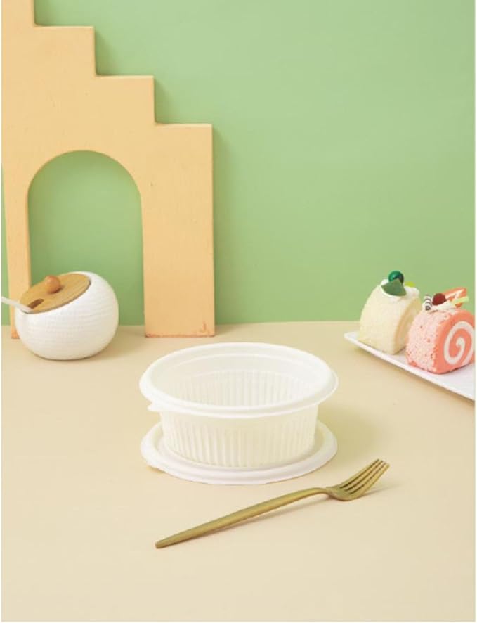 100 compostable take out containers, Heavy duty quality take out containers, environmentally friendly and biodegradable, made of corn starch for takeaway meal prep containers 5.7 * 5.7