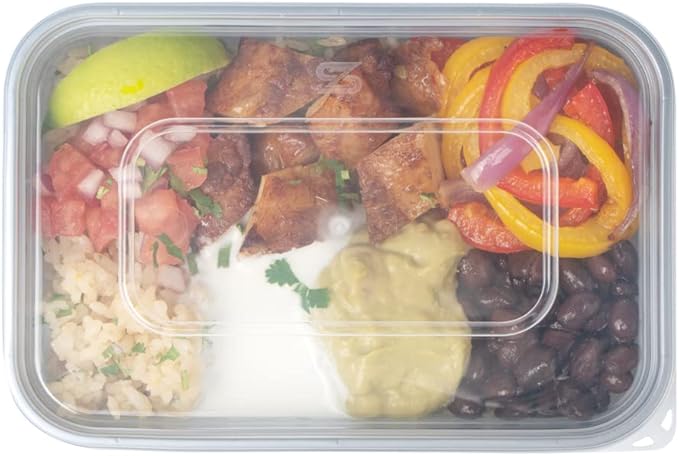 Restaurantware Futura 25 oz Rectangle Silver Plastic Take Out Container - with Clear Lid, Microwavable - 6 3/4" x 4 1/2" x 2 1/4" - 100 count box
