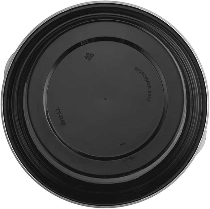 TIYA Takeout Food Containers – 40 oz Bulk 150 Pack with Lids – Plastic Food Storage To-Go Round Bowls – Reusable, Microwavable, Dishwasher Safe – Leak-Proof and Great for Meal Prep – BPA-Free
