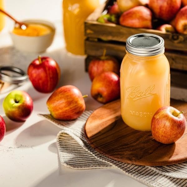 Ball Regular Mouth Glass Mason Jars with Lids and Bands, Used for Canning, Pickling, Juice, Jam, Jelly, Quart Size 32 Ounce (Pack of 3)