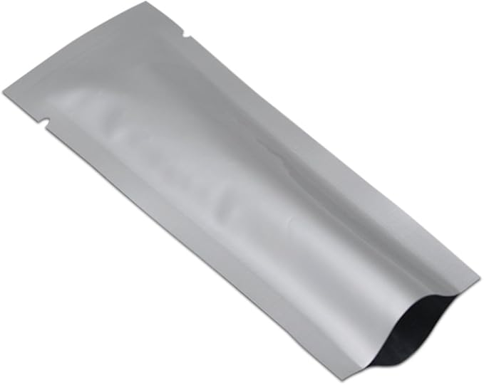 PABCK 200 Pieces 2.75x9.4 inch (Inside Size 2.35x9 inch) Coffee Food Storage Heat Seal Pure Mylar Foil Bag Vacuum Pouch for Sample Packaging