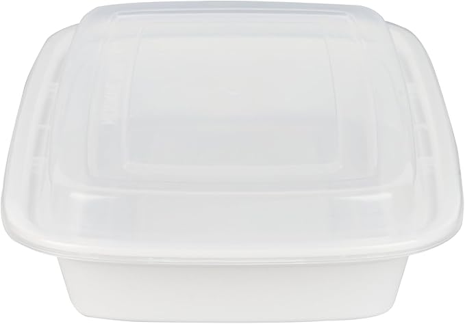 Restaurantware Asporto 24 Ounce Take Out Containers, 50 Food Containers With Lids - Microwavable, Disposable, Black Plastic To Go Food Containers, No BPA, For Take Out And Delivery