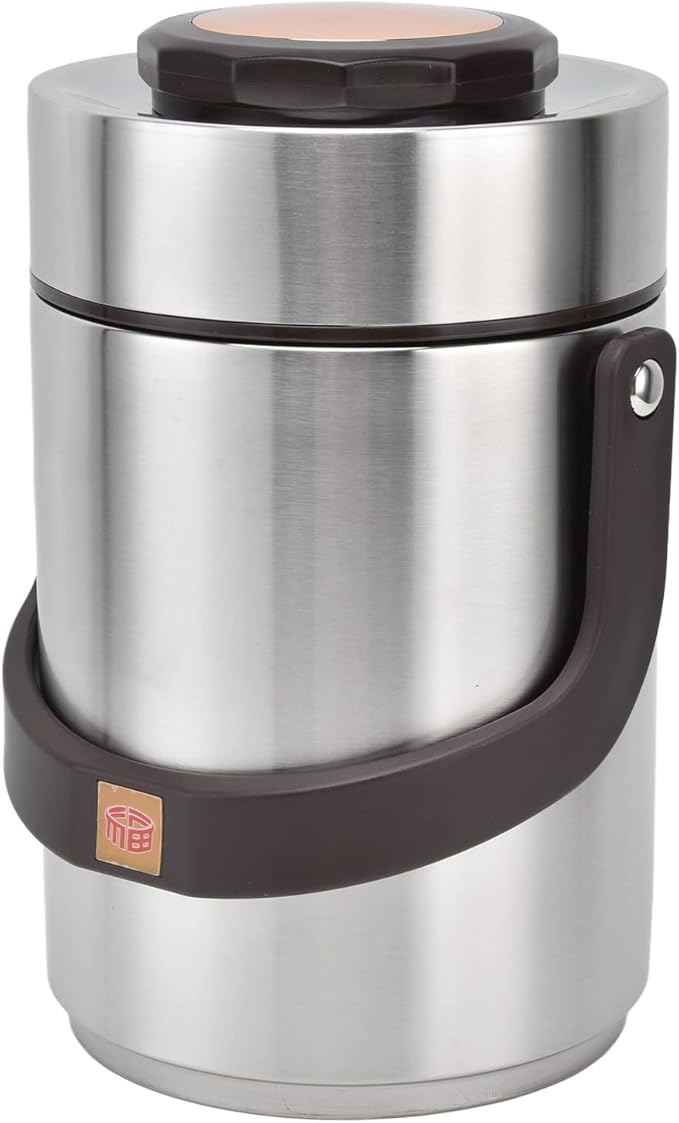 Thermos for Hot food Wide Mouth Lunch Box, 2000ml 3-Layer Stackable Insulated Food Container Reusable Leak Proof Soup Food Jar for Warm/Cool Food Daily Office Travel Picnic Outdoor Meals(Silver)