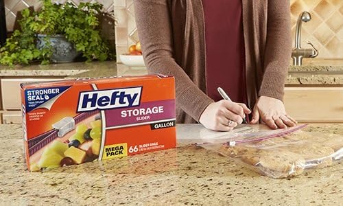 Hefty Slider Storage Bags, Gallon Size, 30 Count (Pack of 4), 120 Total