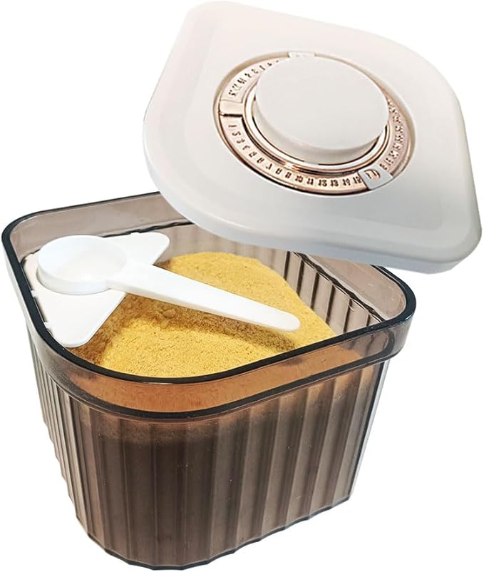 Pop Top Containers with Airtight Date Tracker Lid Small Food Storage Container Sealed Dispenser with Spoon Pantry Storage for Suger, Spices, Dried herbs, Coffee, Tea, Candy, 0.8L / 27oz