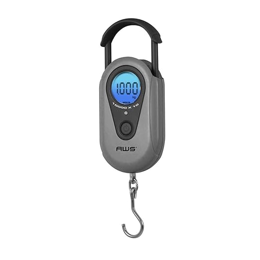 American Weigh Scales Digital Hanging Scale Retractable Handle, LCD displayAMW-SR-1KG1000 x 1G(Gray)