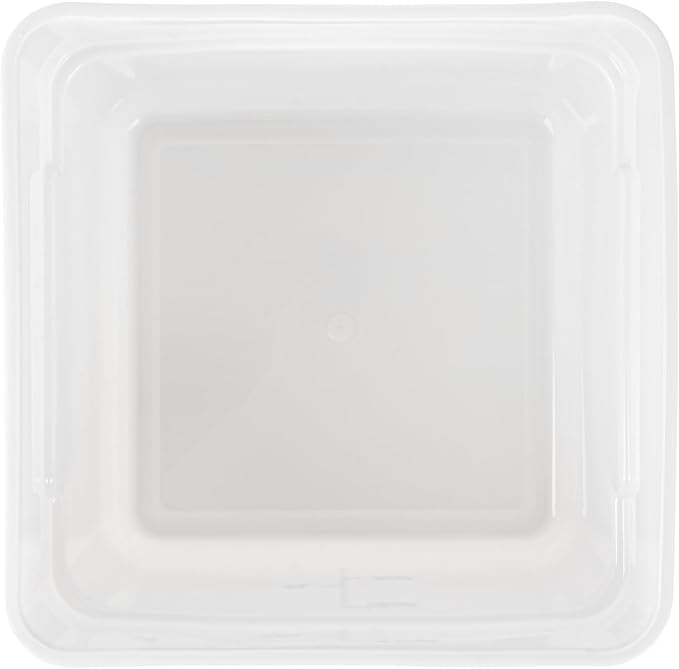 Restaurantware - Met Lux 12 Quart Food Storage Containers, 10 White Storage Containers - Lids Sold Separately, Blue Volume Markers, Dishwashable Containers, Side Handles, For Storing Foods