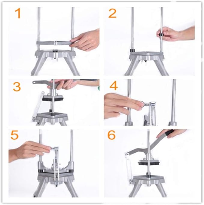 Commercial Vegetable Chopper, 1/4" +3/8" Stainless Steel Blade, Quick Manual Dicer French Fry Cutter Machine Easy for Onion Tomato Pepper Potato