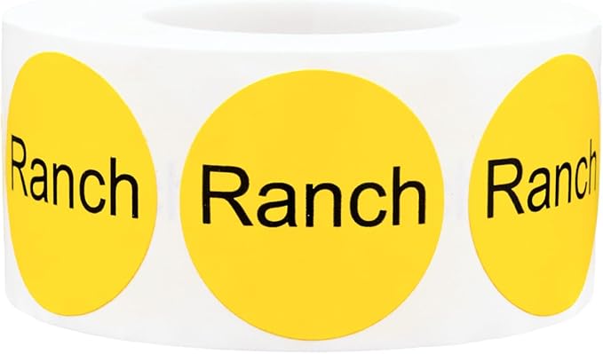Ranch Deli Labels 1 Inch 500 Total Adhesive Labels