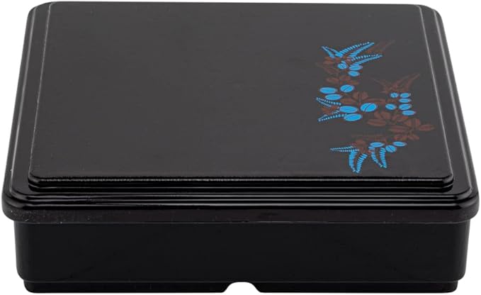 Restaurantware-8.3 x 2.2 Inch Compartment Lunch Container, 1 Japanese Style Adult Lunch Container - With 5 Compartments, Greaseproof, Black & Red Plastic Divided Lunch Box, For Hot & Cold Food