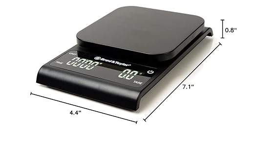 Brod & Taylor Precision Kitchen & Coffee Scale with Timer | (0.1g Precision)