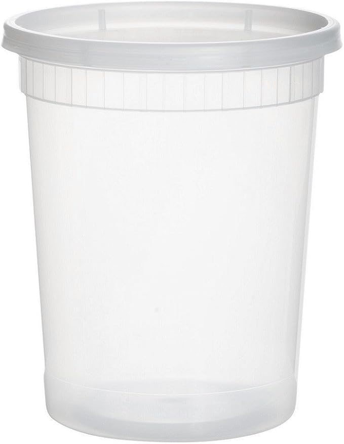 Mr Miracle Deli Containers with Lids - 12 Pack of 32 oz Clear Airtight Reusable Plastic Food and Multi-Purpose Containers - Microwave, Freezer, and Dishwasher Safe