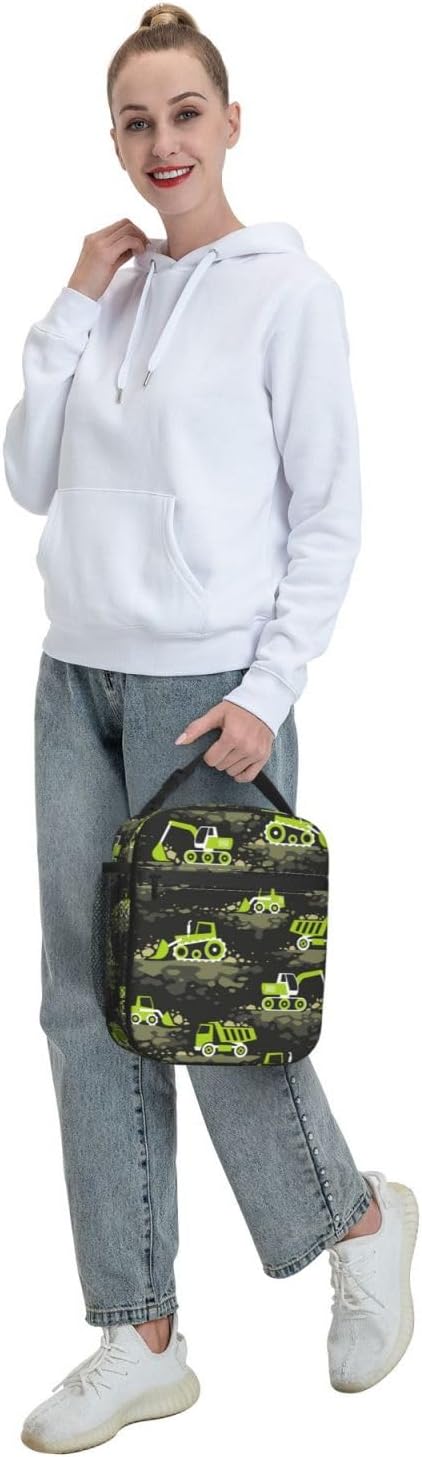 Insulated Lunch Box for Boys Men Tractor Lunch Box for Work,Picnic,School,Travel,Hiking, Beach or Fishing Polyester Tractor Lunch Bag