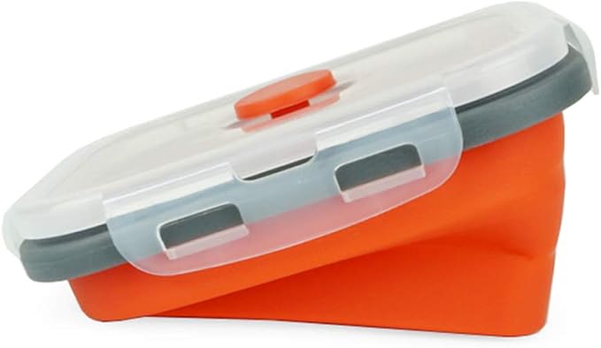 CARTINTS Set of 3 Collapsible Food Storage Containers Collapsible Silicone Bowls, Silicone Lunch Containers with Airtight Lids, Microwave and Freezer Safe, 500ml