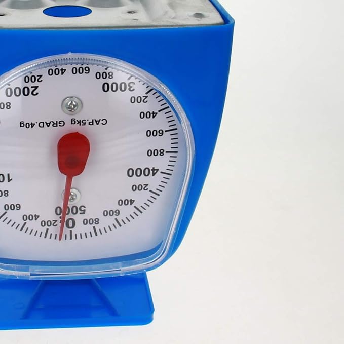 Utoolmart Mechanical Kitchen Scale - Diet Food Scale - with Pounds & Kilogram Measurements - Measuring Range 5000g Accuracy 5g with Tray Blue