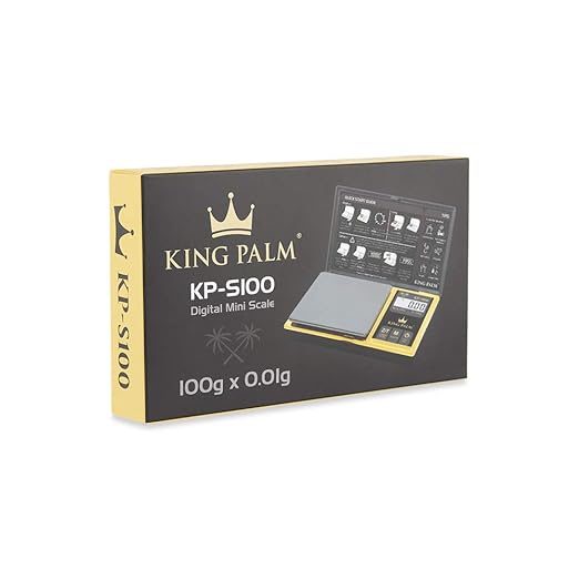 King Palm Mini Scale 100g X 0.01g - Digital - Black/Gold - Pocket travelers Meal Jewelry Food Kitchen Travel Gram Scale