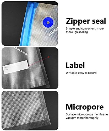 Vacuum Sealer Zipper Bags Sous Vide bags for food BPA Free Reusable Resealable with Air Valve Double Layers Food Storage 3 Sizes15 Pcs