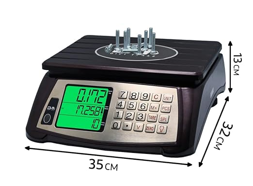 Price Computing Scale Commercial Counting Function Digital Food Scale Industrial Kitchen Waterproof Platform Stainless Steel Keys Rechargeable Portable Meat Produce Grocery Farmers Market Deli