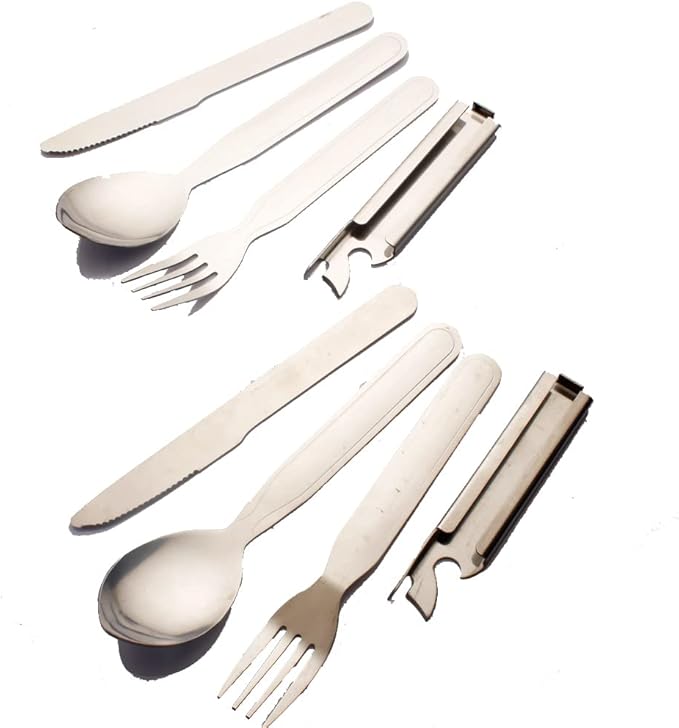 2 Set Picnic Flatware Set, Cutlery Set Extra Strong Ultra Silverware Set, 3 Pieces Knife Fork Spoon Set for Home Use/Travel/Picnic/Camping Utensils Set 2 ggryr nr4ne4 (2 set)