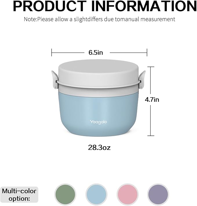 Thermo for Hot Food 28oz, Vacuum Insulated Food Container for Adults, Wide Mouth Leakproof Soup Thermo Stainless Steel Insulated Food Jar(Blue)