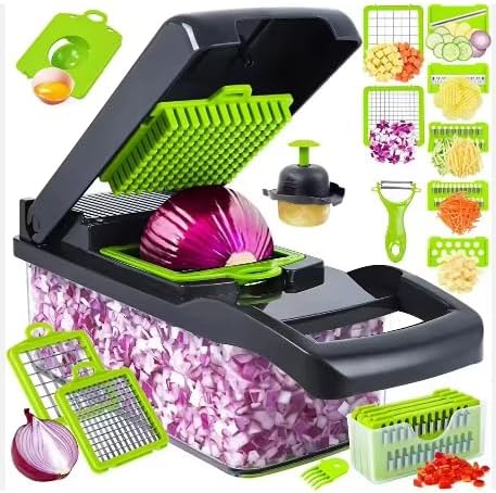 16-in-1 Vegetable Chopper with Container, Cheese Grater, Onion Dicers, Mandoline Slicer for Kitchen, Home Essentials & Kitchen Gadgets