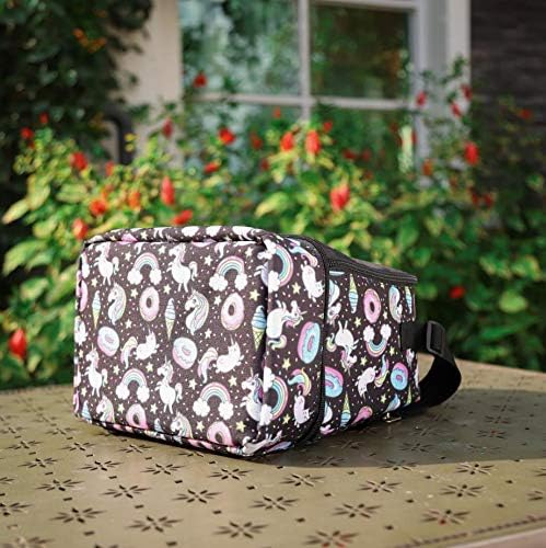 Tilami Lunch Bags Insulated Adjustable Strap Zipper, Two Compartments Cooler Bags, Bento Bags for Kids Toddlers, Unicorn Cute