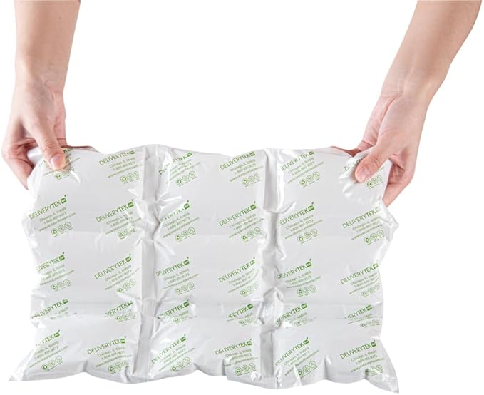 Restaurantware Delivery Tek 15.4 x 11.4 Inch Ice Sheets 10 Durable Cold Packs - Easy-To-Use Design Leakproof Plastic Shipping Ice Packs Reusable For Frozen Meat Vegetables or Beverages