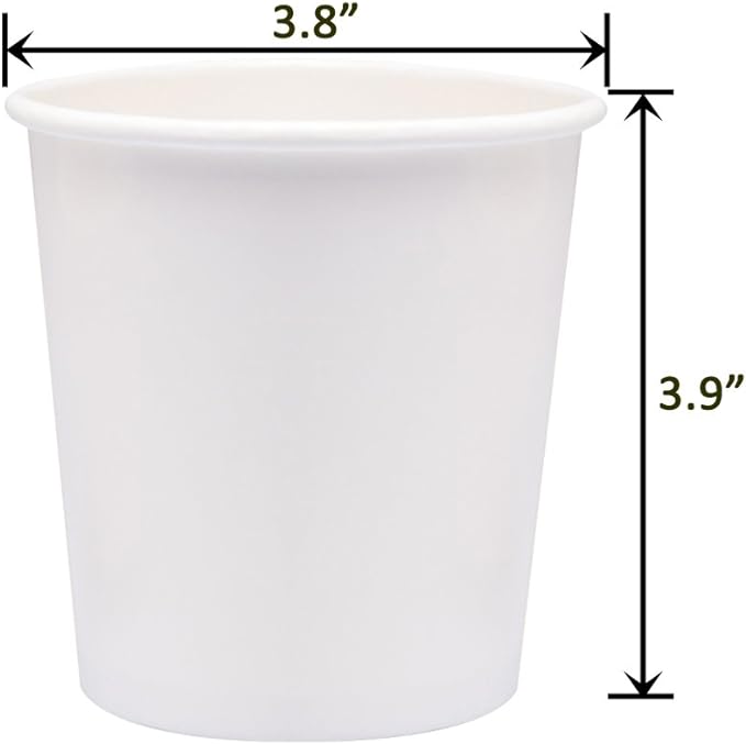 Paper Ice Cream Cups, Paper Hot/Cold Soup Cups - 100 Count (White) (16 oz)