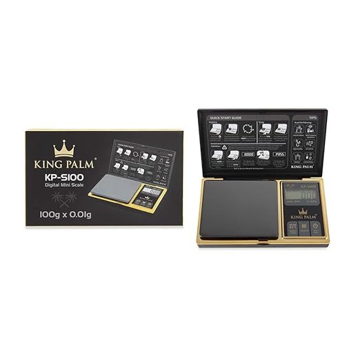 King Palm Mini Scale 100g X 0.01g - Digital - Black/Gold - Pocket travelers Meal Jewelry Food Kitchen Travel Gram Scale