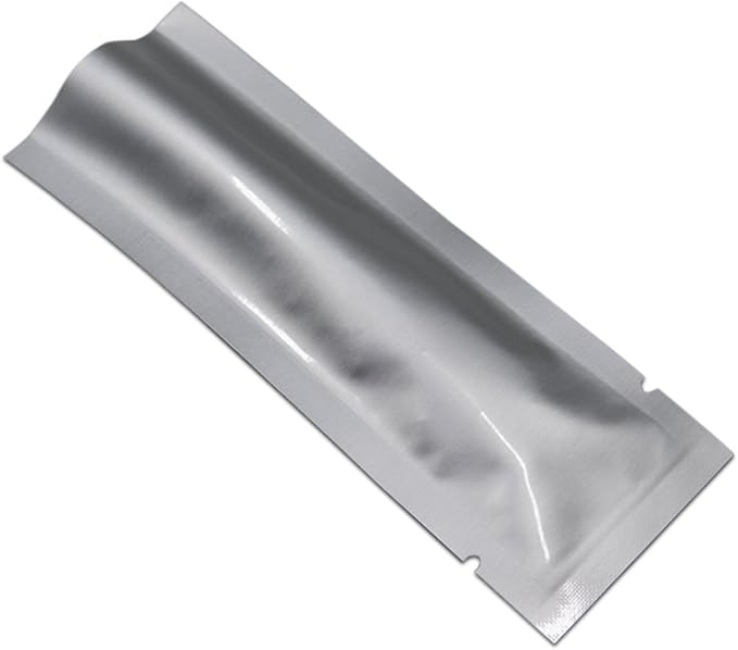 PABCK 200 Pieces 2.75x9.4 inch (Inside Size 2.35x9 inch) Coffee Food Storage Heat Seal Pure Mylar Foil Bag Vacuum Pouch for Sample Packaging