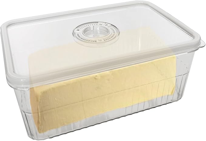 Cheese Container with Airtight Lid and Time Recording - Fridge Cheese Saver